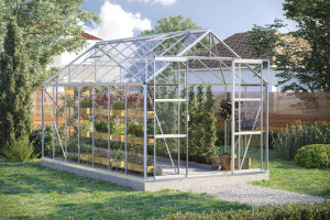 Vitavia Gewächshaus-Set Uranus 11500 ESG 3 mm alu 254 x 441 cm
