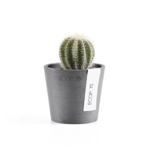 Ecopots Übertopf Amsterdam Kunststoff grau Ø 8 x 7 cm