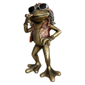 FD Dekofigur Frosch Rasta 26,5 x 15 cm bronze/gold