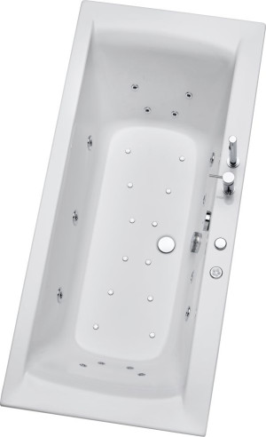 Ottofond Whirlpool-Badewannen-Komplettset Rosa 190 cm mit Armatur S2000