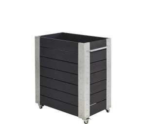 Plus Blumenkasten Cubic 87 x 50 x 95 cm schwarz mit Räder