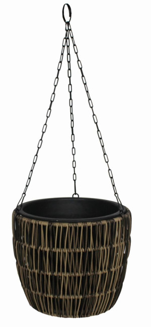 TrendLine Polyrattan Hängeampel Ø 25 x 22 cm mit Einsatz