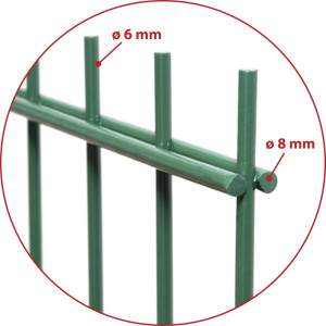 Floraworld Doppelstabmatten-Zaun Premium 251 x 163 cm moosgrün 8/6/8