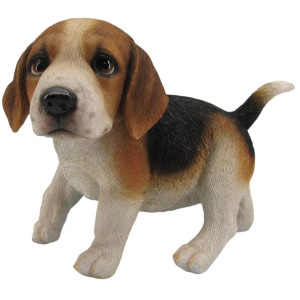 FD Dekofigur Beagle stehend 22 x 18 x 13 cm braun weiß schwarz