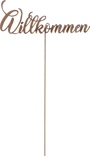 Badeko Topfstecker Willkommen 54 cm rostbraun