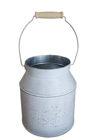 FD Pflanzgefäß Kanne Zink 18 x 16 x 16 cm grau