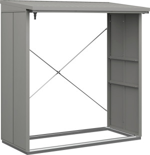 Ecostar Kaminholzregal Elegant-V Typ 2, graualuminium, mit Verstrebung