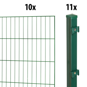 Floraworld Einstabmatten-Zaun Set Classic 20 m 200 x 75 cm inkl. 11 Pfosten 125 x 4 cm moosgrün