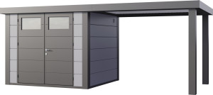 Telluria Gerätehaus Classico Open Lounge L 2724 rechts lichtgrau 552 x 238 cm