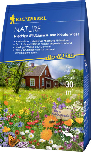 Kiepenkerl Profi-Line Nature Niedrige Wildblumen- und Kräuterwiese, 0,25 kg 30 m²