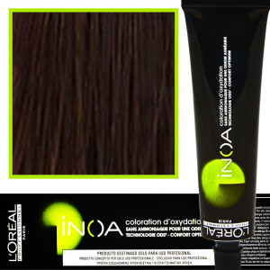 Loreal Professionnel Inoa - farba do włosów bez amoniaku z dodatkową ochroną włosa, 60ml 4.35 Brąz Złocisto - Mahoniowy