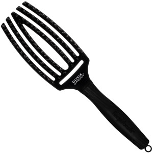 Olivia Garden Finger Brush Combo Medium, szczotka z włosiem dzika do rozczesywania, różne kolory Full Black | Pełna Czerń