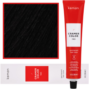 Kemon Cramer Color - kremowa farba do włosów z olejem kokosowym, 100ml 1 | Czarny