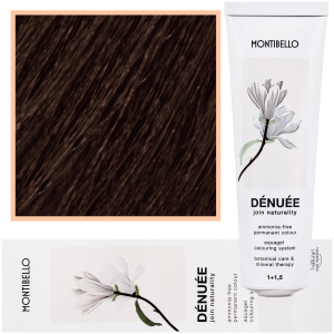 Montibello Denuee - naturalna wegańska farba do włosów bez amoniaku, 60ml 5,66 | Lekko Intensywny Brązowy Brąz
