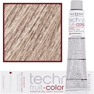 Alter Ego Technofruit Color - farba z keratyną do trwałej koloryzacji włosów, 100ml 11/1 | Super Jasny Blond Popielaty