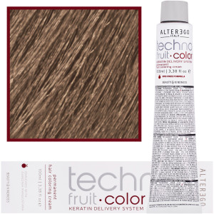 Alter Ego Technofruit Color - farba z keratyną do trwałej koloryzacji włosów, 100ml 7/3 | Blond Złoty