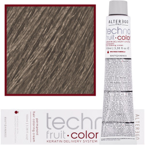 Alter Ego Technofruit Color - farba z keratyną do trwałej koloryzacji włosów, 100ml 8/17 | Jasny Blond Popielaty Brąz