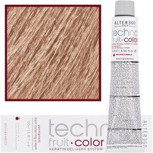 Alter Ego Technofruit Color - farba z keratyną do trwałej koloryzacji włosów, 100ml 10/32 | Platynowy Blond Złoty Irys