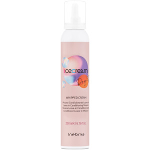 Inebrya Ice Cream Dry-T Whipped Cream - nawilżająca odżywka w piance do włosów, 200ml