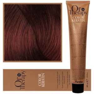 Fanola Oro Therapy - farba do włosów bez amoniaku, pełna paleta kolorów 6,46 | Ciemny Miedziany Czerwony Blond