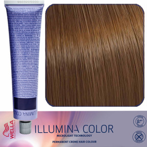 Wella Illumina Color - profesjonalna farba do włosów, 60ml 7/75 - Średni Blond Brązowo Mahoniowy