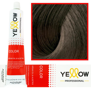 Alfaparf Yellow - trwała farba do włosów z aloesem i kiełkami pszenicy, 100ml 7,1 | Średni Popielaty Blond