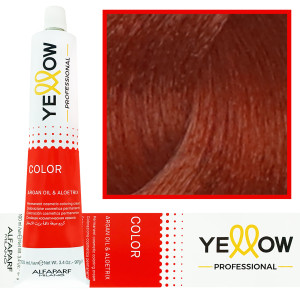 Alfaparf Yellow - trwała farba do włosów z aloesem i kiełkami pszenicy, 100ml 7,4 | Średni Miedziany Blond