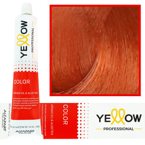 Alfaparf Yellow - trwała farba do włosów z aloesem i kiełkami pszenicy, 100ml 8,4 | Jasny Miedziany Blond