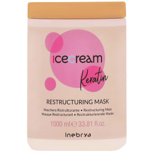 Inebrya Ice Cream Keratin Restructuring - maska do włosów suchych, 1000ml