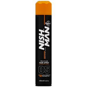 Nishman Hairspray Ultra Hold - extra mocny lakier do włosów, 400ml
