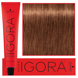 Schwarzkopf Professional Igora Royal - trwała farba do włosów o innowacyjnej formule, 60ml 7-57 | Średni Blond Złoty Miedziany