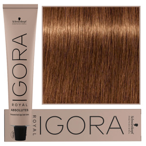 Schwarzkopf Professional Igora Royal Absolutes - trwała farba do włosów z kolagenem, 60ml 7-60 | Średni Blond Czekoladowy Naturalny