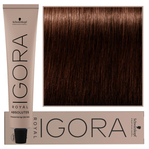 Schwarzkopf Professional Igora Royal Absolutes - trwała farba do włosów z kolagenem, 60ml 5-60 | Jasny Brąz Czekoladowy Naturalny