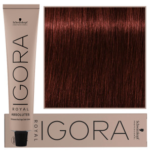 Schwarzkopf Professional Igora Royal Absolutes - trwała farba do włosów z kolagenem, 60ml 5-80 | Jasny Brąz Naturalny Czerwony
