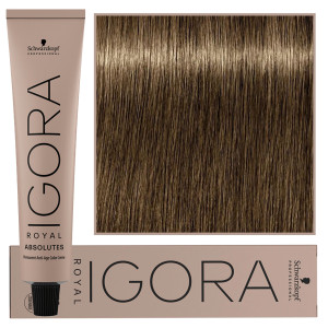 Schwarzkopf Professional Igora Royal Absolutes - trwała farba do włosów z kolagenem, 60ml 7-50 | Średni Blond Złoty Naturalny