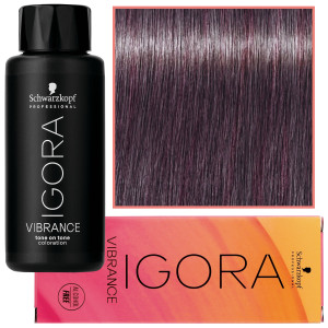 Schwarzkopf Professional Igora Vibrance – półtrwała farba do włosów bez amoniaku, 60ml 8-19 | Jasny Blond Cendre Fioletowy
