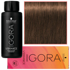 Schwarzkopf Professional Igora Vibrance – półtrwała farba do włosów bez amoniaku, 60ml 5-5 | Jasny Brąz Złoty