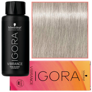 Schwarzkopf Professional Igora Vibrance – półtrwała farba do włosów bez amoniaku, 60ml 9,5-1 | Perłowy Szary Blond