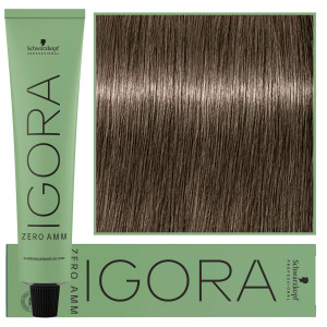 Schwarzkopf Professional Igora Zero Amm - profesjonalna farba do włosów bez amoniaku, 60ml 7-1  |  Średni Blond Cendre