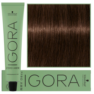 Schwarzkopf Professional Igora Zero Amm - profesjonalna farba do włosów bez amoniaku, 60ml 4-6  |  Średni Brąz Czekoladowy