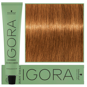 Schwarzkopf Professional Igora Zero Amm - profesjonalna farba do włosów bez amoniaku, 60ml 7-67  |  Średni Blond Czekoladowo Miedziany