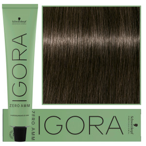 Schwarzkopf Professional Igora Zero Amm - profesjonalna farba do włosów bez amoniaku, 60ml 5-1  |  Jasny Brąz Cendre
