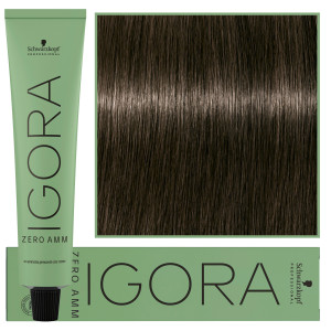 Schwarzkopf Professional Igora Zero Amm - profesjonalna farba do włosów bez amoniaku, 60ml 5-21  |  Jasny Brąz Popielaty Cendre