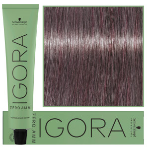 Schwarzkopf Professional Igora Zero Amm - profesjonalna farba do włosów bez amoniaku, 60ml 8-19  |  Jasny Blond Cendre Fioletowy