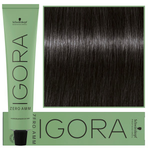 Schwarzkopf Professional Igora Zero Amm - profesjonalna farba do włosów bez amoniaku, 60ml 1-0  |  Czarny Naturalny