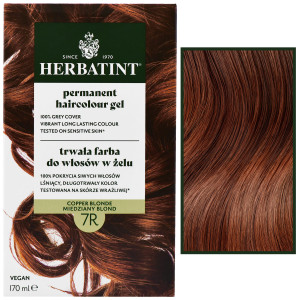 Herbatint Permanent Haircolour Gel – trwała, ziołowa farba do włosów w żelu, 170ml 7R | Miedziany Blond