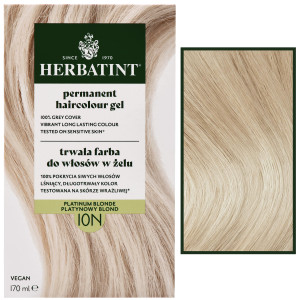 Herbatint Permanent Haircolour Gel – trwała, ziołowa farba do włosów w żelu, 170ml 10N | Platynowy Blond