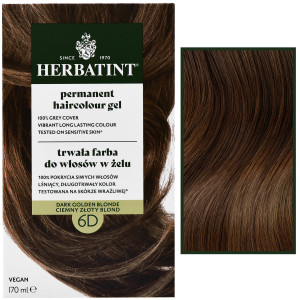 Herbatint Permanent Haircolour Gel – trwała, ziołowa farba do włosów w żelu, 170ml 6D | Ciemny Złoty Blond