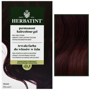 Herbatint Permanent Haircolour Gel – trwała, ziołowa farba do włosów w żelu, 170ml 4M | Mahoniowy Kasztan