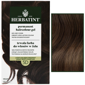Herbatint Permanent Haircolour Gel – trwała, ziołowa farba do włosów w żelu, 170ml 5D | Jasny Złoty Kasztan